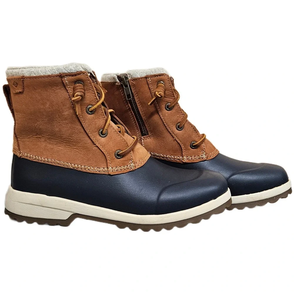 Sperry‎ Maritime Repel Tan Navy Insulated Waterproof Duck Boots Women's 7.5 M